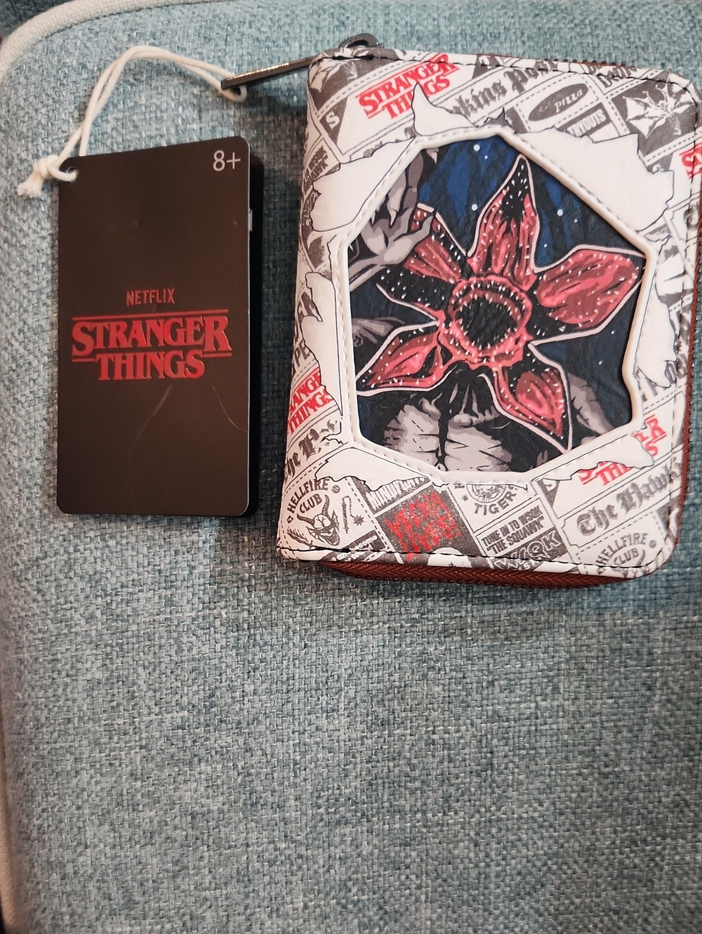 Loungefly Stranger Things Wallet - Black/Red Graphic Zip Wallet
